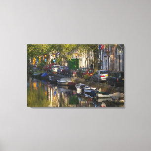 Boats and buildings along the canal belt, canvas print