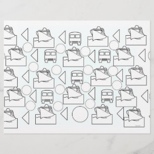 Boats And Buses Colouring Sheet Placemat 