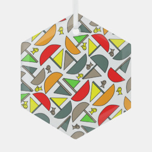 Boats and Fish Glass Tree Decoration