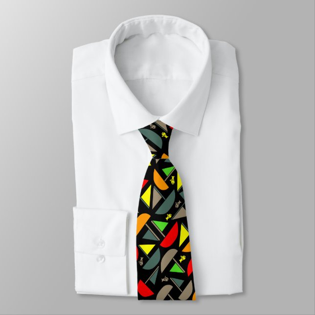 Boats and Fish Tie (Tied)