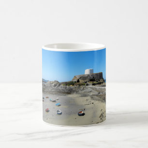 Boats and Fort Grey in Guernsey Coffee Mug