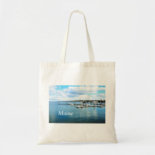 boats and piers in coastal Maine Tote Bag