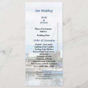 Boats at Bridgetown Barbados Wedding Program Programme