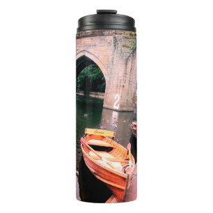 Boats at Durham river Thermal Tumbler