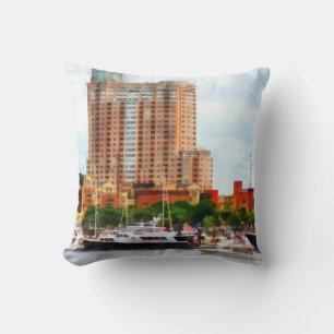 Boats at Inner Harbour Baltimore MD Cushion