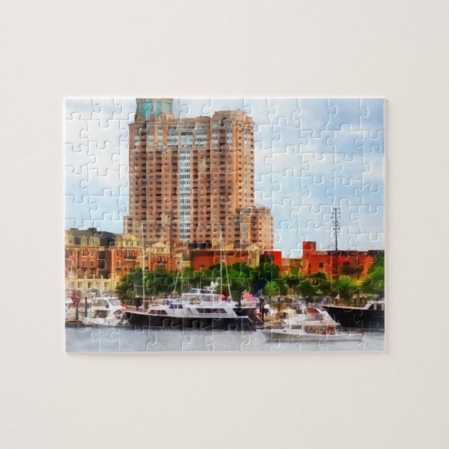 Boats at Inner Harbour Baltimore MD Jigsaw Puzzle (Horizontal)