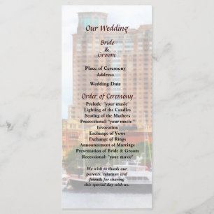 Boats at Inner Harbour Baltimore MD Wedding Progra Programme