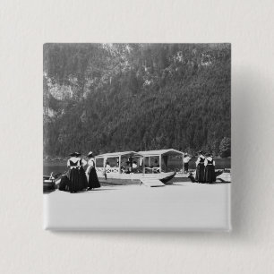 Boats at Konigssee, c.1910 15 Cm Square Badge