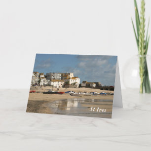 Boats at Low Tide, St Ives Harbour Card