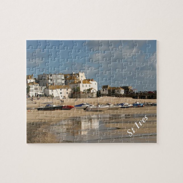 Boats at Low Tide, St Ives Harbour Jigsaw Puzzle (Horizontal)