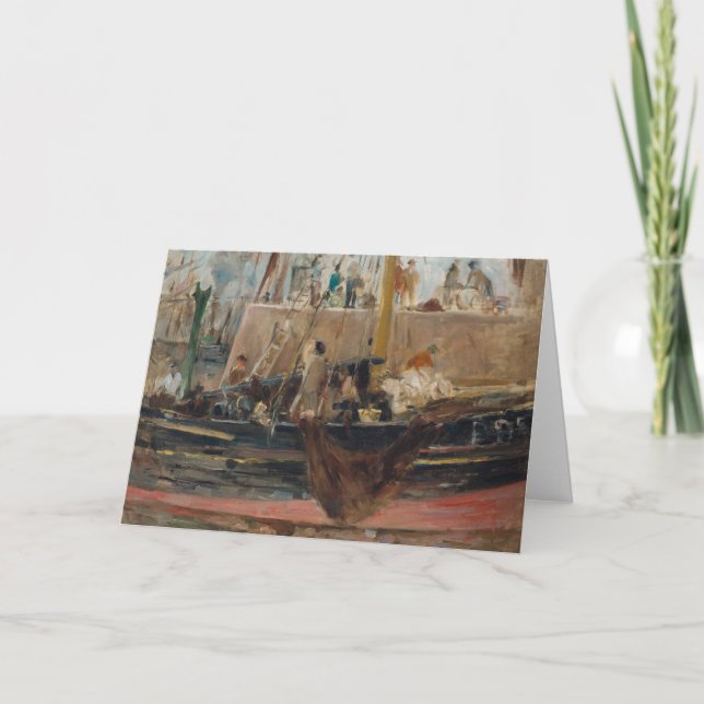Boats at Quay | Berthe Morisot Card (Front)