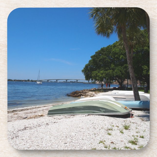 Boats At Sarasota, Florida Coaster (Front)