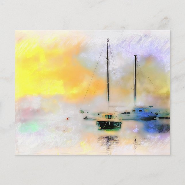 boats at sunset background paper craft (Front)