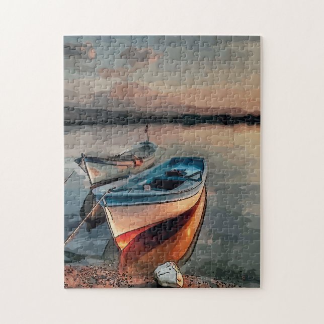 Boats at Sunset Jigsaw Puzzle (Vertical)