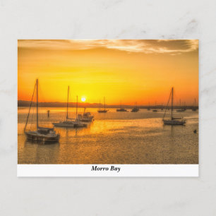 Boats At Sunset Postcard