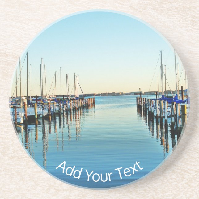Boats At The Marina by Shirley Taylor Coaster (Front)