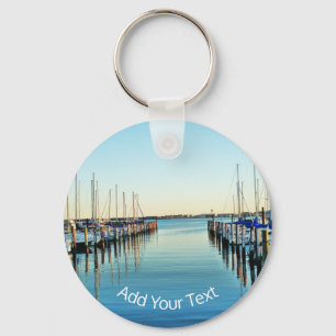 Boats At The Marina by Shirley Taylor Key Ring