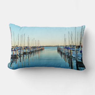 Boats At The Marina by Shirley Taylor Lumbar Cushion