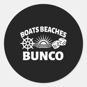 Boats Beaches Bunco Cruise Travel Girls Game Trip  Classic Round Sticker