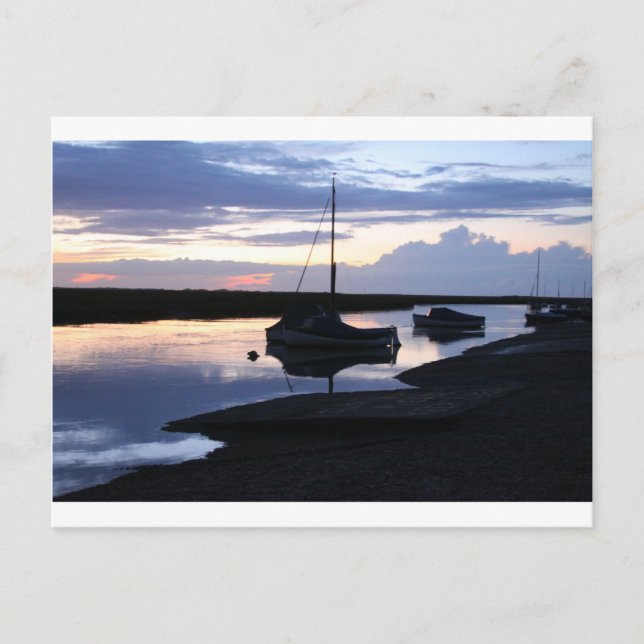 Boats Blakeney at dusk Postcard (Front)