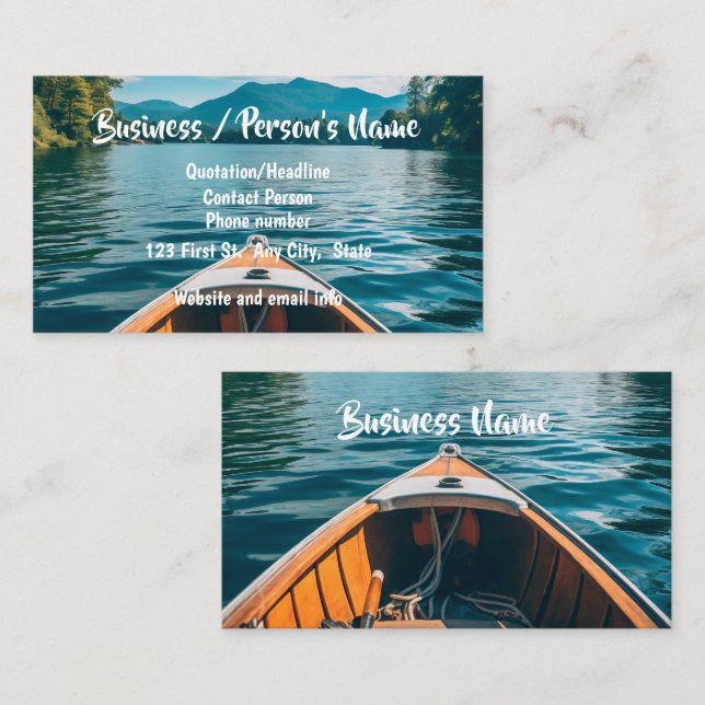 Boats Boating Boater Lesson Sales Rental Custom Business Card (Front/Back)