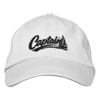Boats Captain Simple Bold Typography Style Embroidered Hat