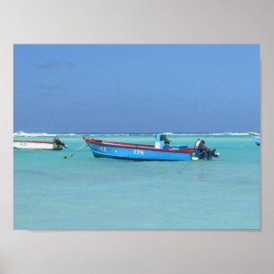 Boats Caribbean Poster