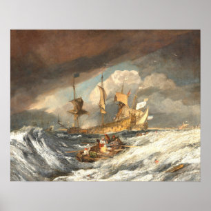 Boats Carrying Out Anchors William Turner Fine Art Poster