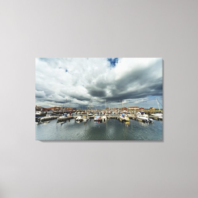Boats In A Harbour Canvas Print (Front)