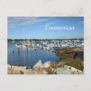 boats in a marina in Stonington, Connecticut Postcard