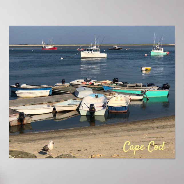 Boats in Chatham Harbour Cape Cod Summer Poster (Front)