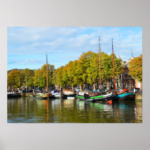 Boats in Dordrecht, Netherlands Poster