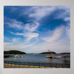 Boats in Frenchman Bay, Maine in Summer  Poster