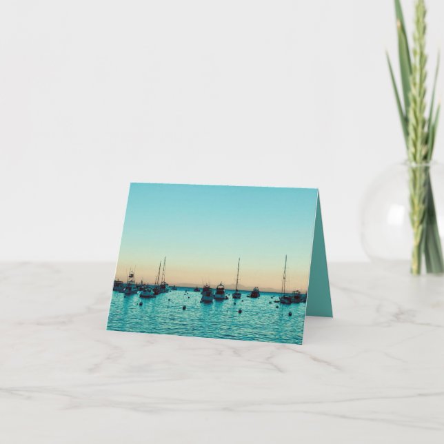 Boats in Harbour at Dusk  Card (Front)
