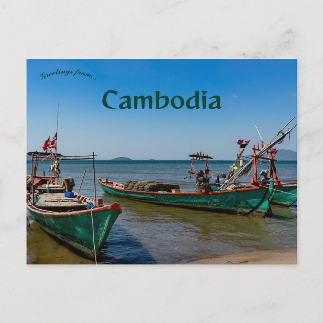 Boats in Kep Cambodia Postcard (Front)