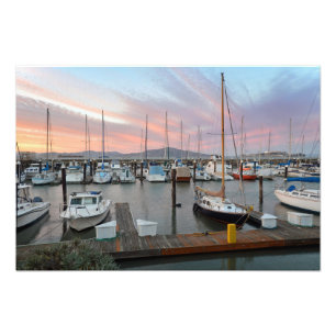 Boats in marina photo print