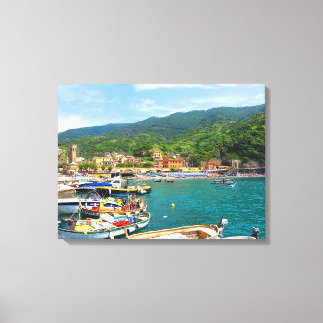 Boats in Monterosso, Cinque Terre, Italy Canvas Print (Front)