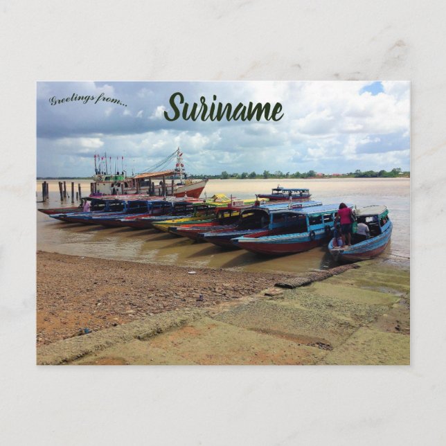 Boats in Suriname Postcard (Front)