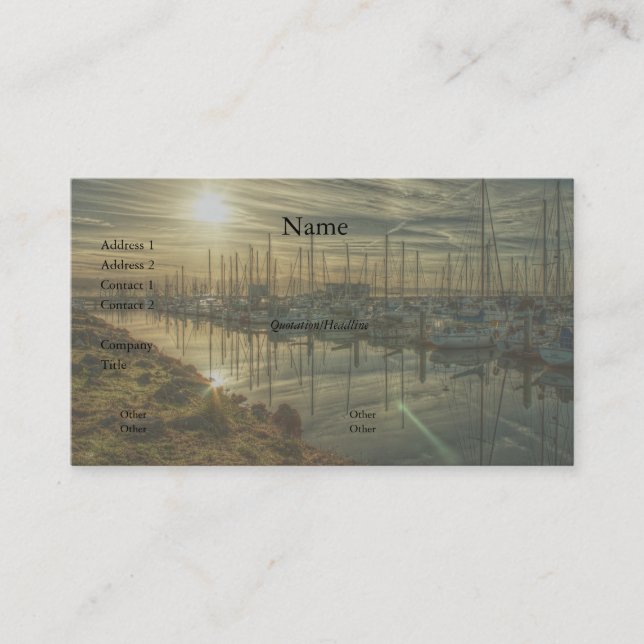Boats in the Harbour 2 Business Card (Front)