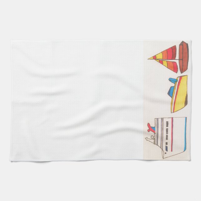 Boats! Kitchen Towel (Horizontal)