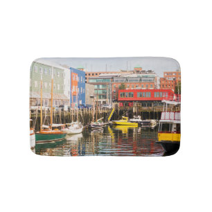 Boats Moored Portland, Maine Bath Mat