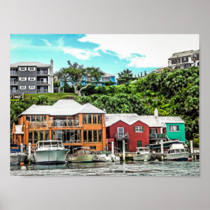 Boats near Hamilton, Bermuda Poster