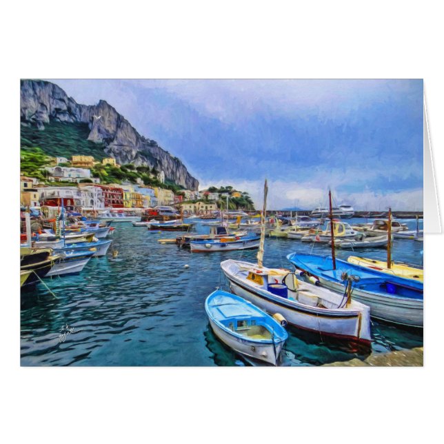 Boats of Capri Italian Photo Art Blank (Front Horizontal)