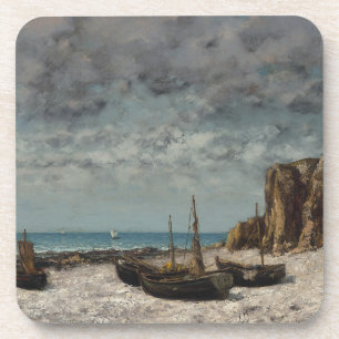 Boats on a Beach, Étretat – Gustave Courbet Coaster
