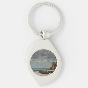 Boats on a Beach, Étretat – Gustave Courbet Key Ring