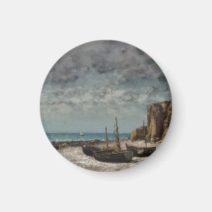 Boats on a Beach, Étretat – Gustave Courbet Magnet