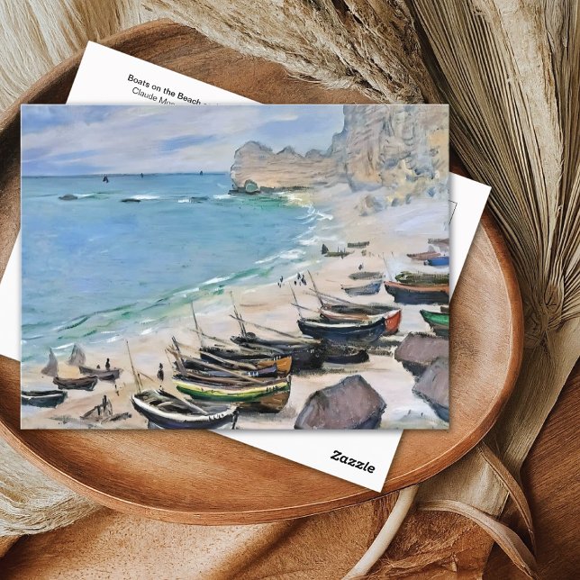Boats on the Beach at Etretat Claude Monet Postcard (Creator Uploaded)