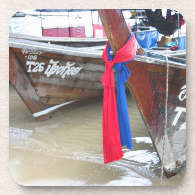 Boats On The Beach | Phi Phi Islands, Thailand Coaster (Front)