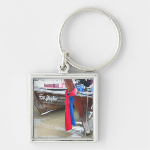 Boats On The Beach   Phi Phi Islands, Thailand Key Ring