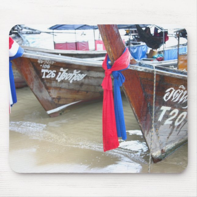 Boats On The Beach | Phi Phi Islands, Thailand Mouse Pad (Front)